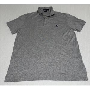 Polo Ralph Lauren Pima Soft Touch Polo Shirt Mens Large L Gray Short Sleeve EUC